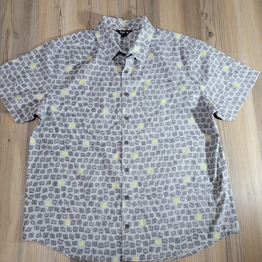 Sherpa Adventure Men's Size XL Doori Print SS Shirt - Grey NWOT - Picture 2 of 6